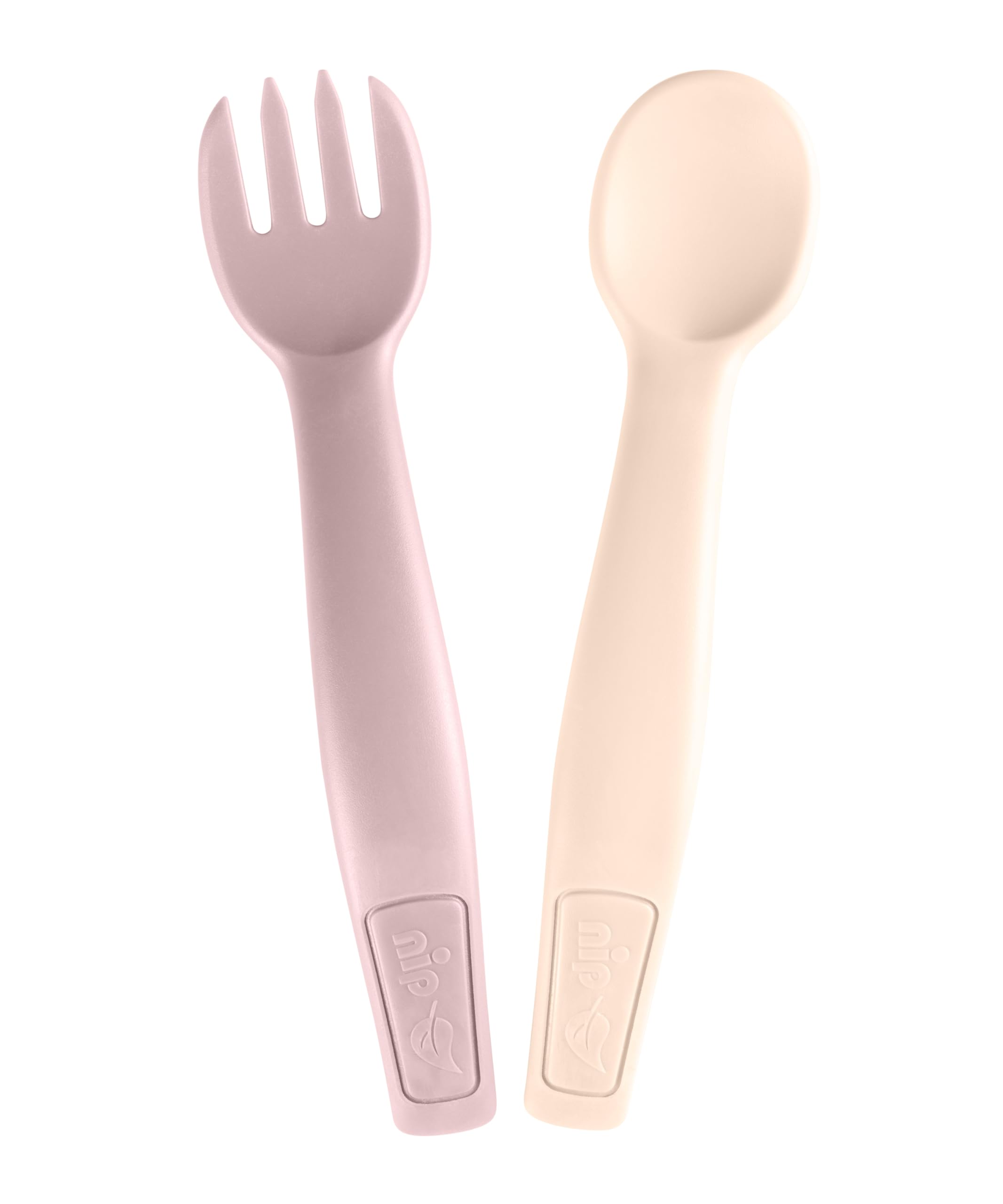 nip - Baby- und Kinderbesteck | ab 9 Monate |Nachhaltiges Besteckset mit Löffel & Gabel, spülmaschinengeeignet, BPA-frei, ohne Melamin | Rosa