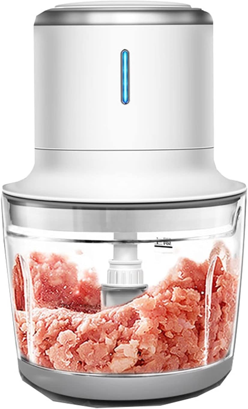 Meat Grinder 1L Food Processor Stainless Steel Food Chopper for Meat Vegetables Fruits and Nuts with Stainless Steel Bowl and 4 Large Sharp Blades 200W