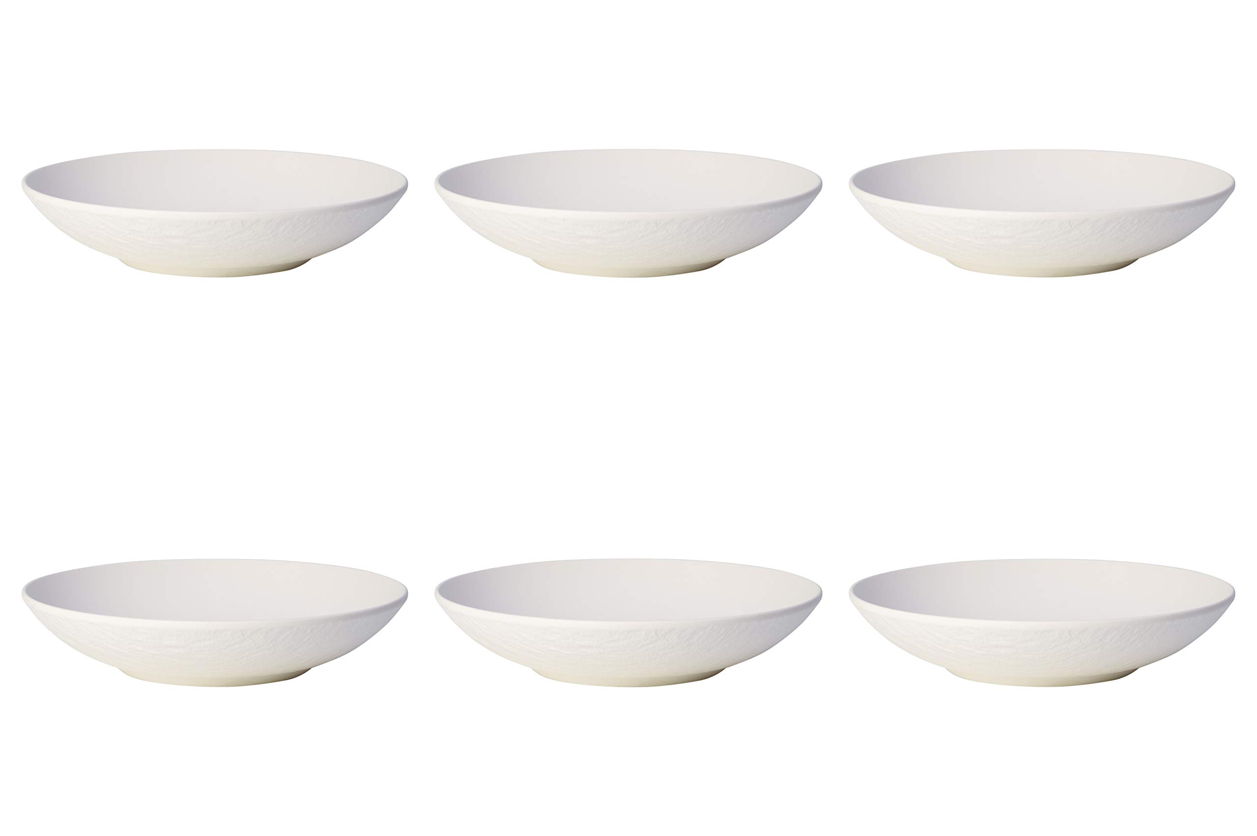 Villeroy & Boch Manufacture Rock Blanc Suppenteller 1,1l 6er Set weiß Porzellan