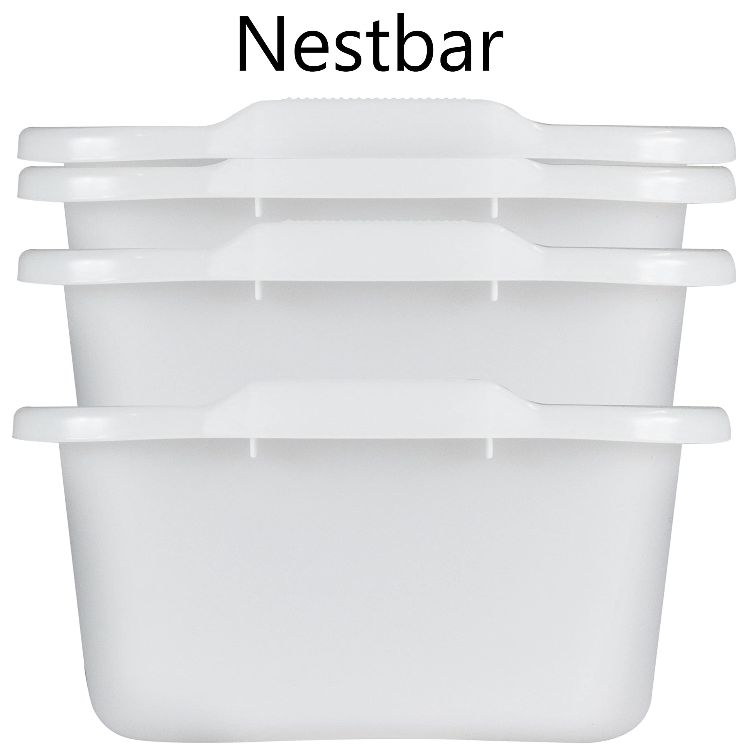 Schüssel 16 Liter quadratisch 38x37x18 cm weiß LDPE-Kunststoff lebensmittelecht Universal Haushaltsschüssel nestbar