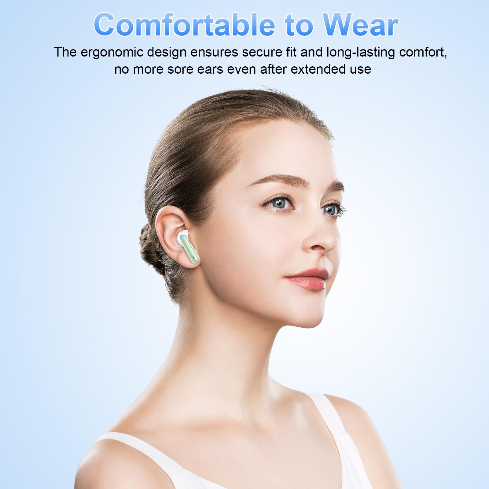 xinwld Auriculares Inalambricos, Auriculares Bluetooth 5.3 In Ear con 4 ENC Mic, Pantalla LED Doble Cascos Inalambricos HiFi Estéreo, In-Ear Earbuds Deportivos IP7 Impermeable, 40H, USB-C, Verde