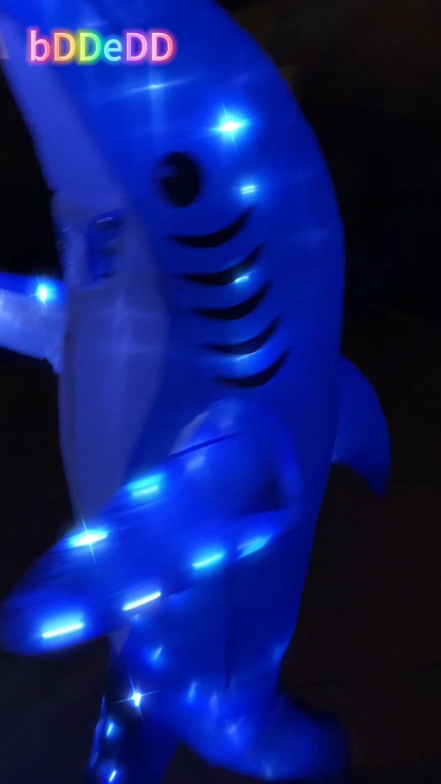 Disfraz inflable de tiburón con luces LED para adultos y niños miniatura 7