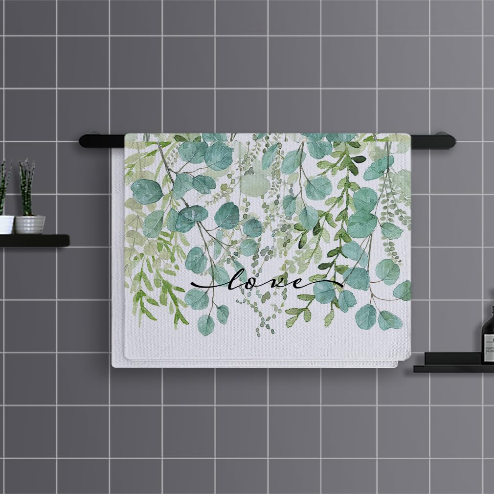 Trapos Cocina Plantas De Hoja Verde Paños de Cocina Suaves y Absorbentes Paños Cocina Reutilizables Trapos de Cocina para Secar Toallas Lavable Toallas de Barra Juego de 4 (40x60cm)