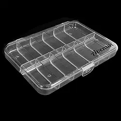 Aventik Caixa de gancho de policarbonato PC caixa de equipamento de pesca com mosca grande tamanho de bolso diferentes opções de vários compartimentos 7,52 x 5,24 x 1,8 polegadas