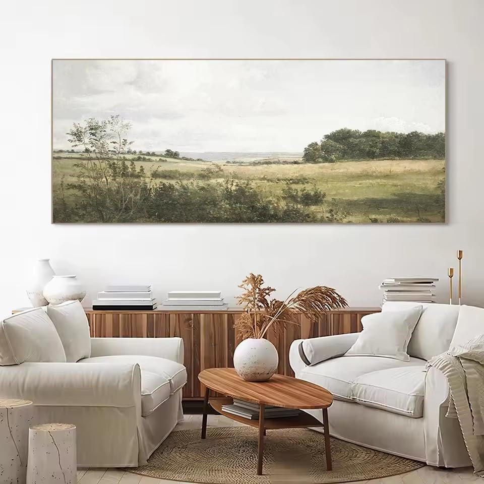 Tableau panoramique fleurs sauvages AEFOUU 30x90cm toile style nordique horizontal sans cadre