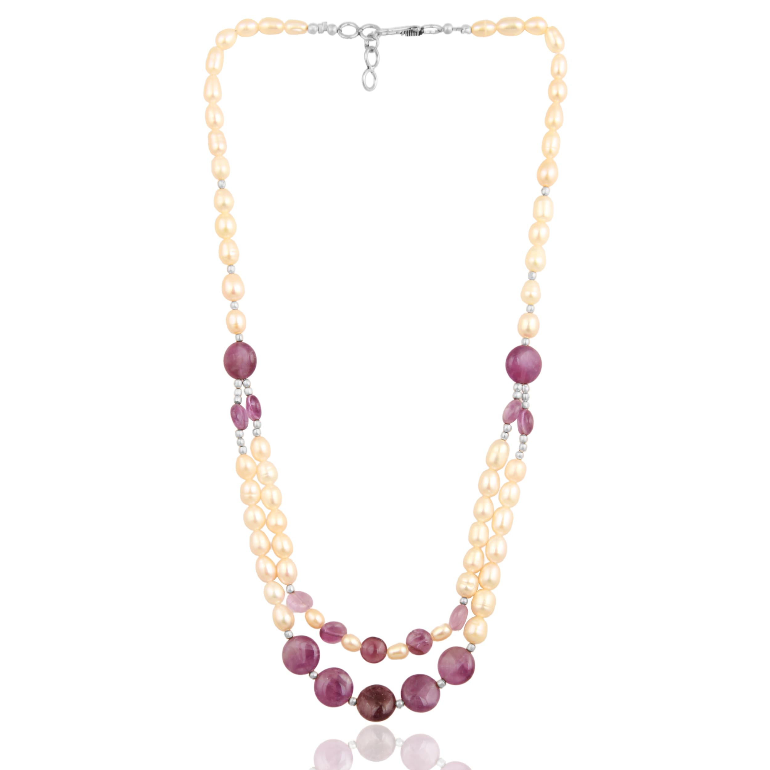 Pearlz Gallery Fresh Water Pearl And Amethyst Beads 18 Inches Necklace for Girls & Women (B01LZIM6LF) Amazon Price History, Amazon Price Tracker
