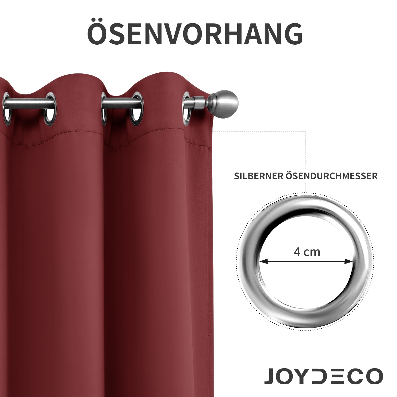 Joydeco Gordijnen met verborgen lussen, set van 2, 183 x 117 cm (h x b