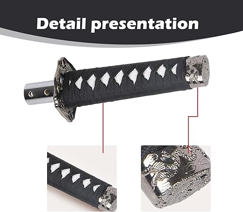 Miniatura 9 de 1 cabezal de cambio Katana Samurai para automóvil, funda protectora para perilla de palanca de cambios de 6.1 pulgadas con 4 adaptadores, palanca de