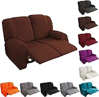 Vista 1 de Funda para sofá biplaza reclinable, 2 asientos elástica reclinable, funda de sofá reclinable con bolsillo lateral, fundas elásticas antideslizantes