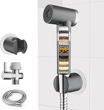 FEELSO Handheld Bidet Sprayer for Toilet with Filtered, Adjustable Water Pressure Jet Spray with Leak-Proof Toilet Hose-Feminine Wash Baby Cloth Diaper Washer, Pet Shower & Muslim Shower