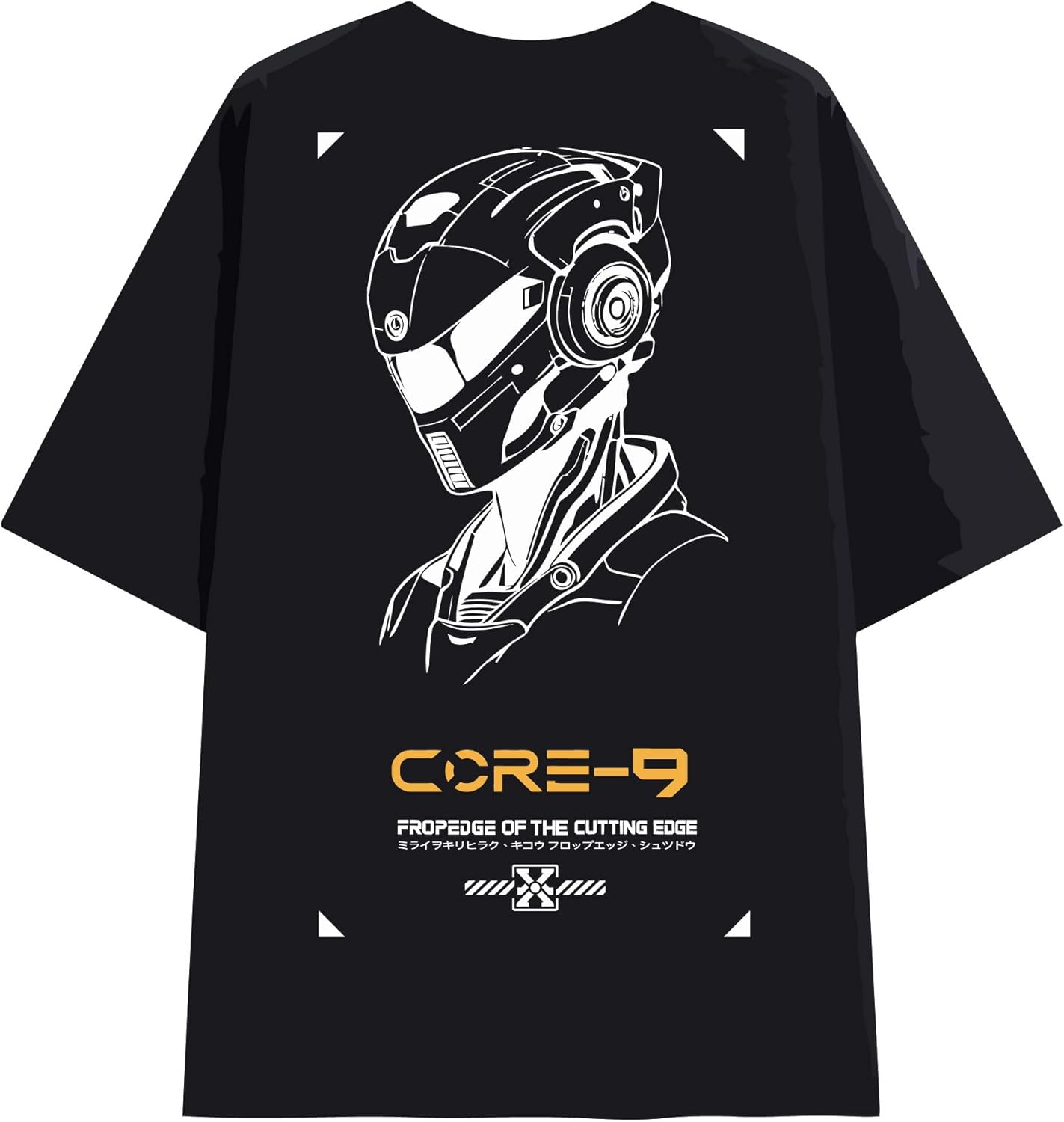 Men's Black Future Cyber Mecha Pattern Print Techwear T-Shirt Cotton Streetwear Hip Hop Futuristic Shirt for Men - Image 8