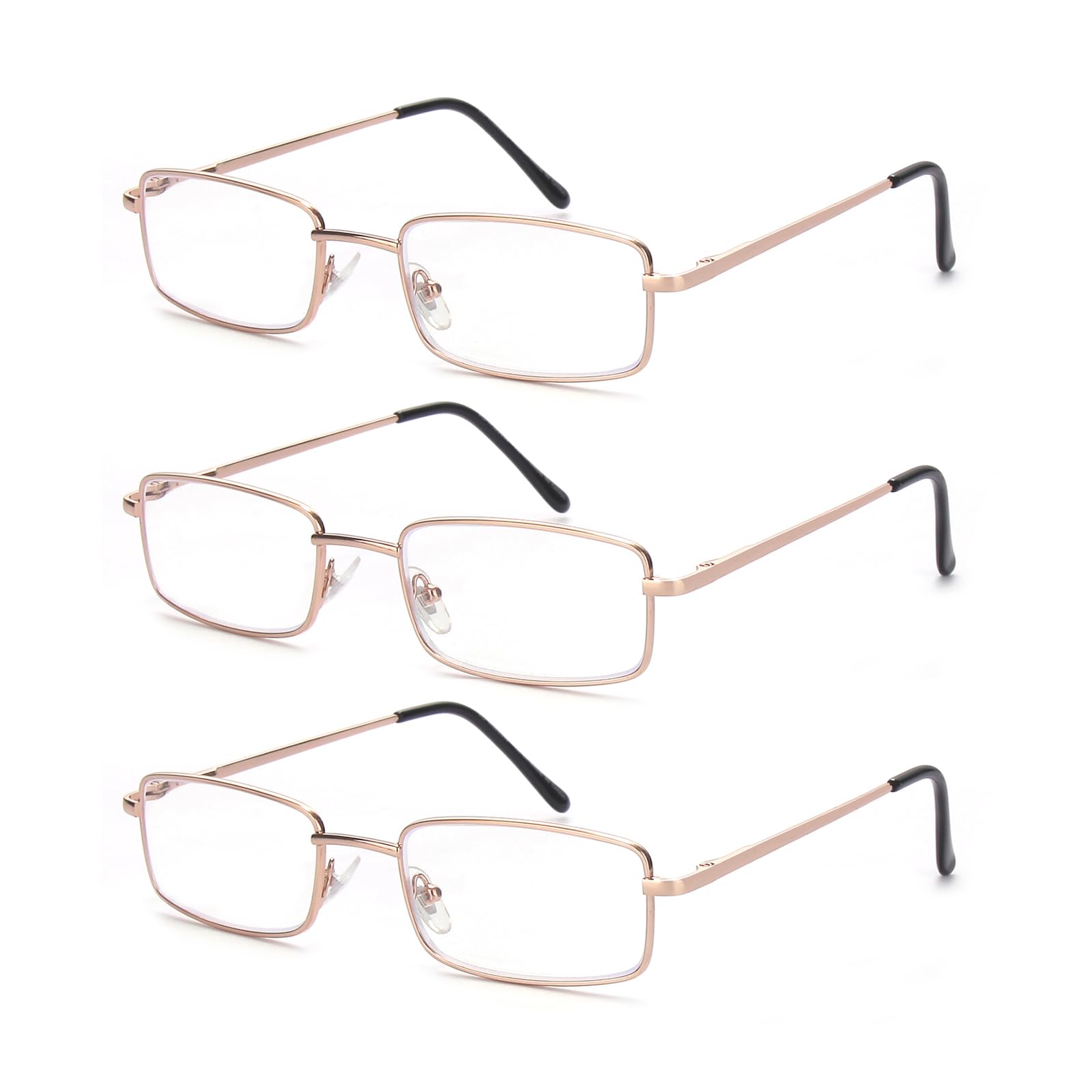 OuShiun Lesebrille für Herren Blaulichtblockierende Metallrahmen Computerlesegeräte Anti-Augenbelastung/UV/Blendung
