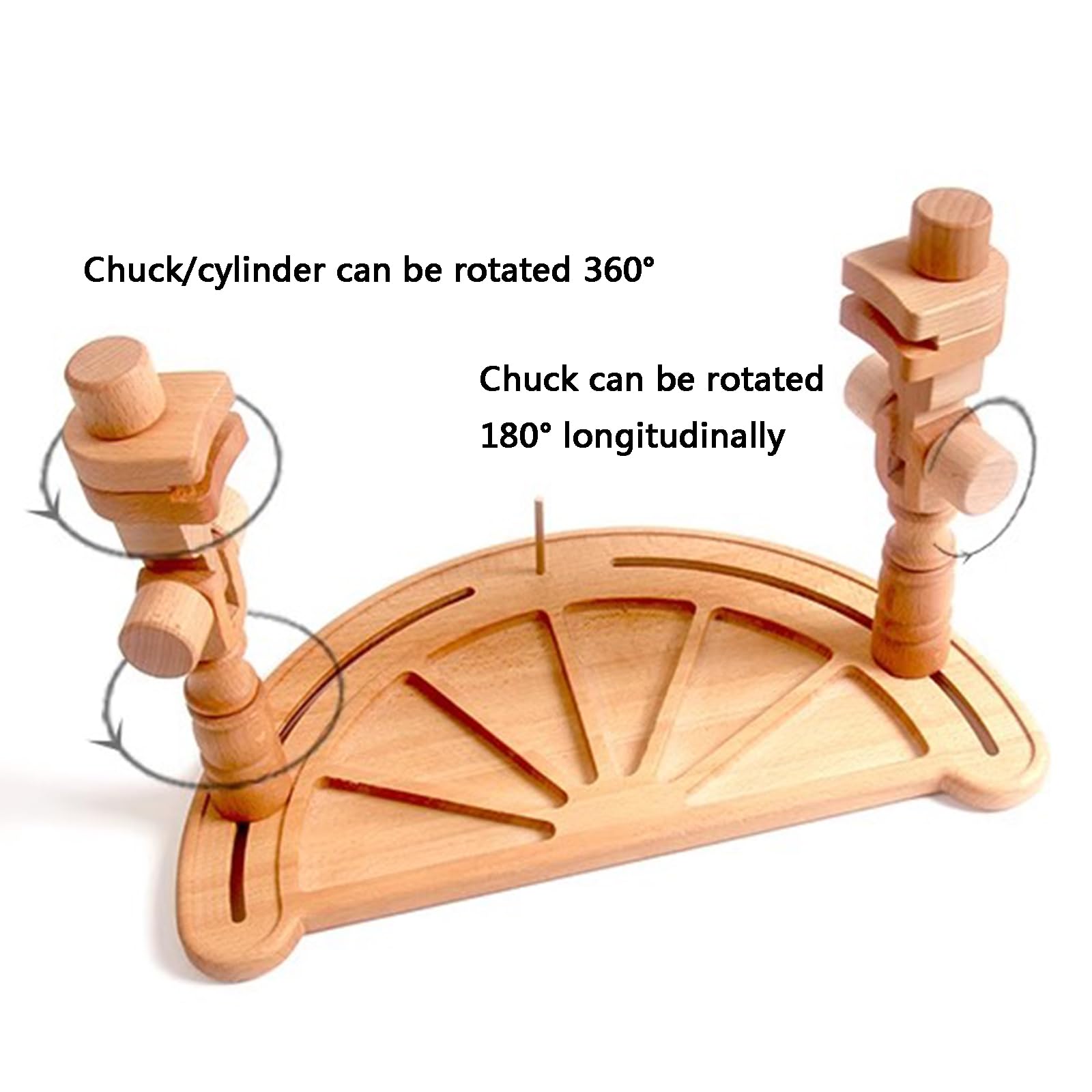 Soporte De Aro De Bordado De Madera, Bastidores Y Soportes De Punto De Cruz Ajustables, Rotación De 360°, con Aros De 24 Cm, Carrete De Latón Y Base De Almacenamiento