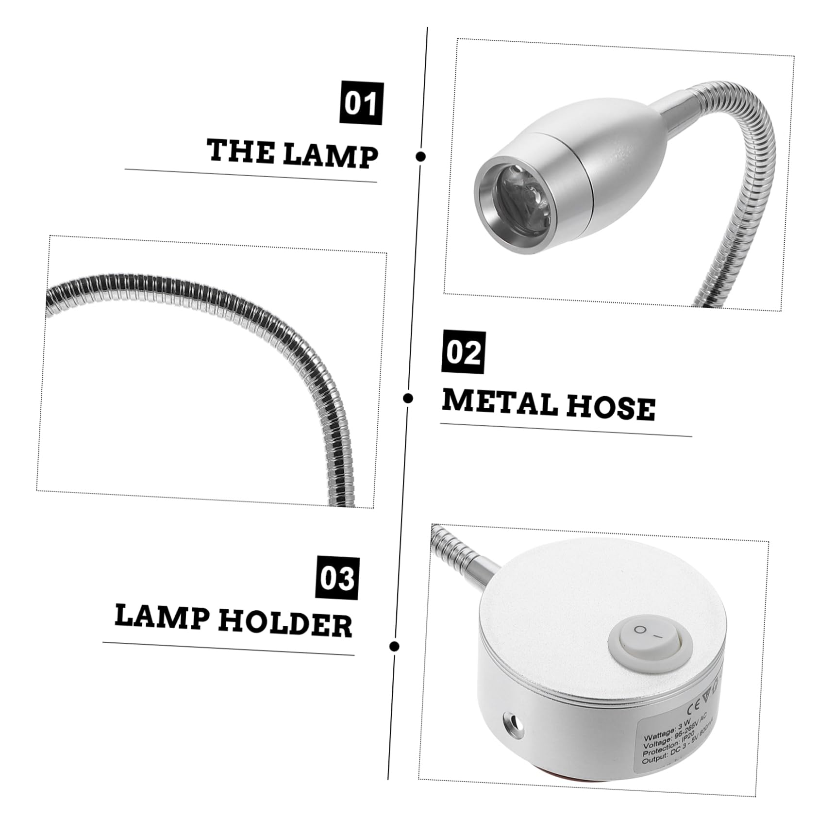 DIYEAH 1pc Hotel Bedside Reading Lamp Hose Creative Wall Light for Bedrooms for Reading and Study