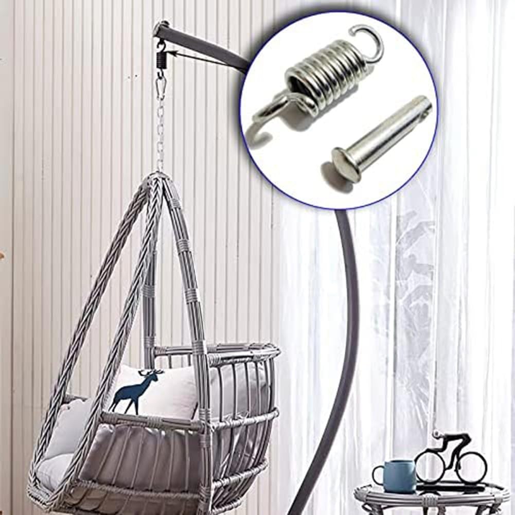 Molle per altalena per portico, confezione da 2/4 ganci in acciaio resistente, assorbimento degli urti strettamente arrotolate per movimenti fluidi, montaggio a soffitto per sedie da giardino e amache