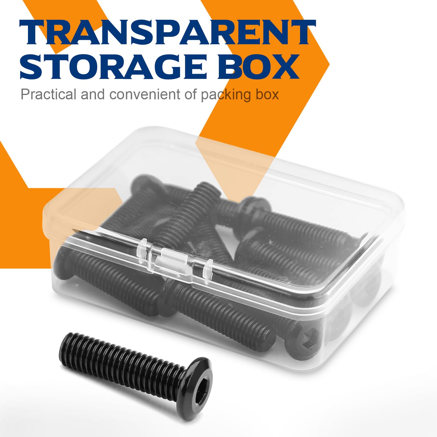 M5*10 (50 Piezas) Tornillos de Cabeza Plana Hexagonal Acero Inoxidable 304 Negro Rosca Completa Tornillos de Conexión Para Muebles