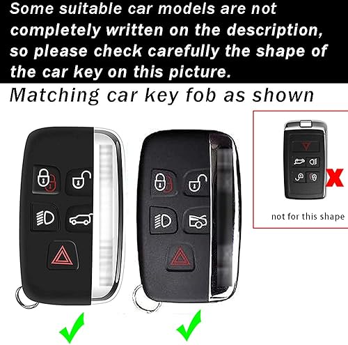 Miniatura 2 de ontto Funda para llave de coche Land Rover para Range Rover LR2 LR4 Evoque Protección completa, color negro