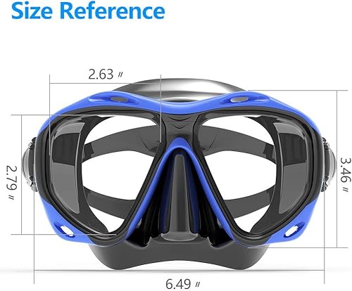 Miniatura 2 de COPOZZ Máscara de buceo para adultos, máscara de buceo, gafas de buceo, gafas de buceo, gafas de buceo sin sellos, gafas de vidrio templado para