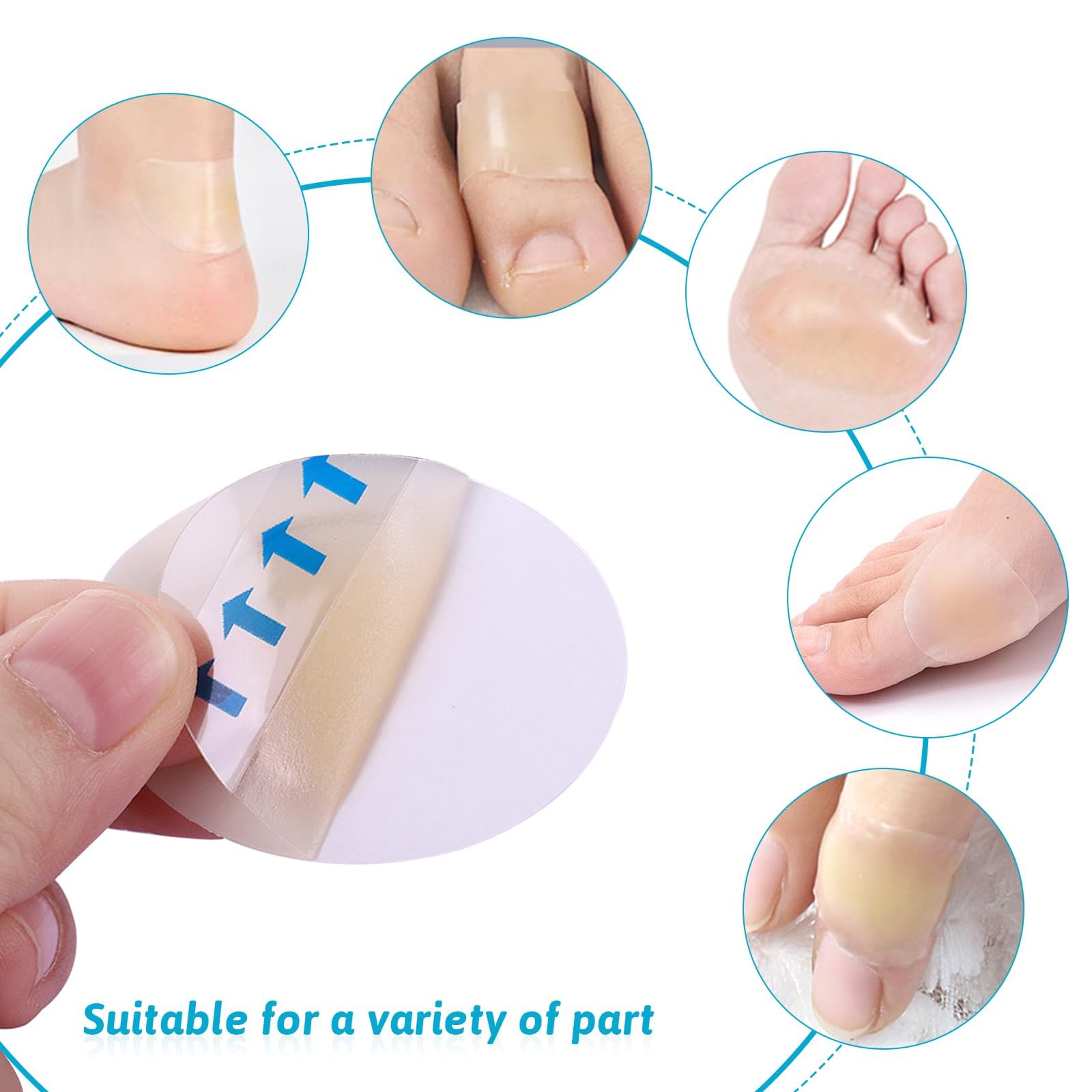 24 Pezzi Patch Anti Attrito Trasparenti Per Piedi, Cerotti Per Vesciche Per Tallone Dita E Avampiede, Protezioni Adesive Invisibili Per Scarpe Strette E Stivali, Per Camminare Correre E Attivita