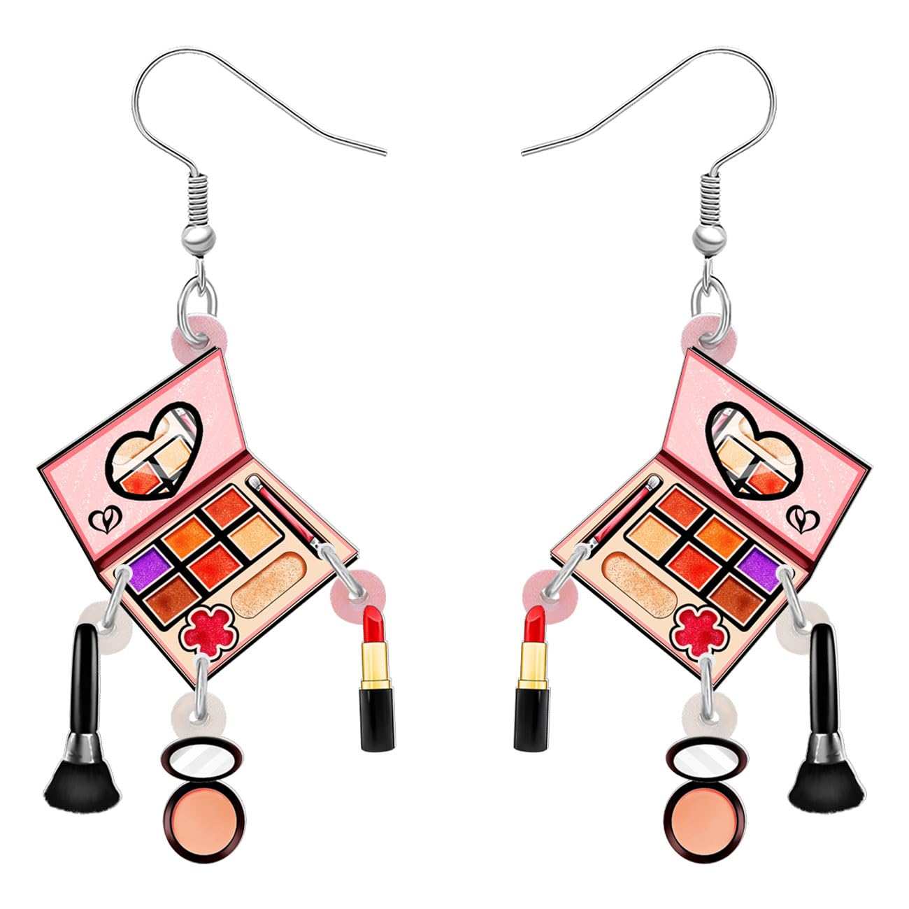 DALANE Valentines Day Makeup Dangle Earrings Gifts for Women Girls Acrylic Cute Creative Cosmetic Hypoallergenic Beauticians Jewellery for Her Decor (Eye shadow box A)