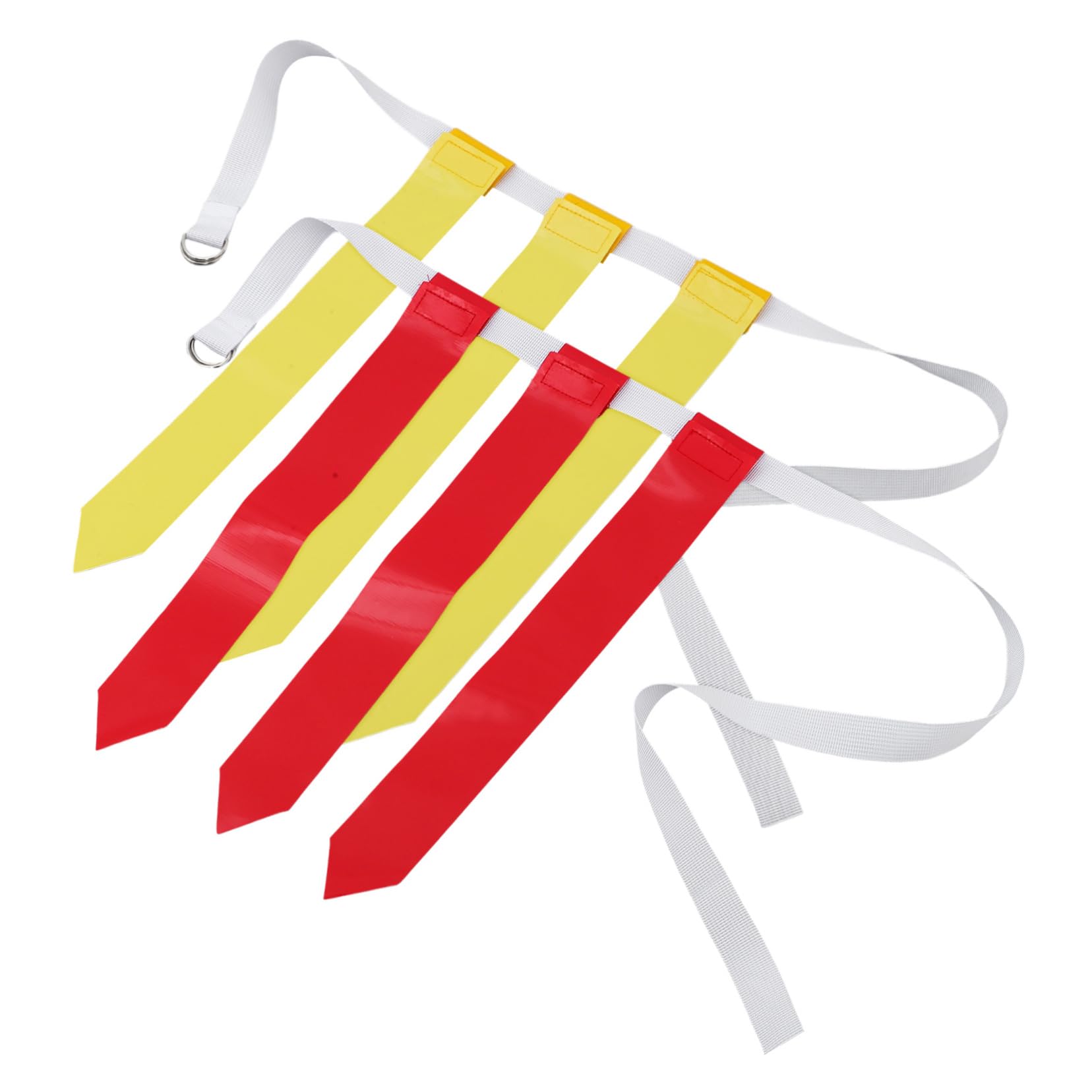 VANZACK 2pcs Flag Football Belts Adjustable Rugby Belt Players Game Kit with Flags for Youth Adults Indoor and Outdoor Training Red Yellow
