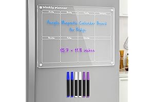 Magnetic Weekly Calendar Board for Fridge with Markers