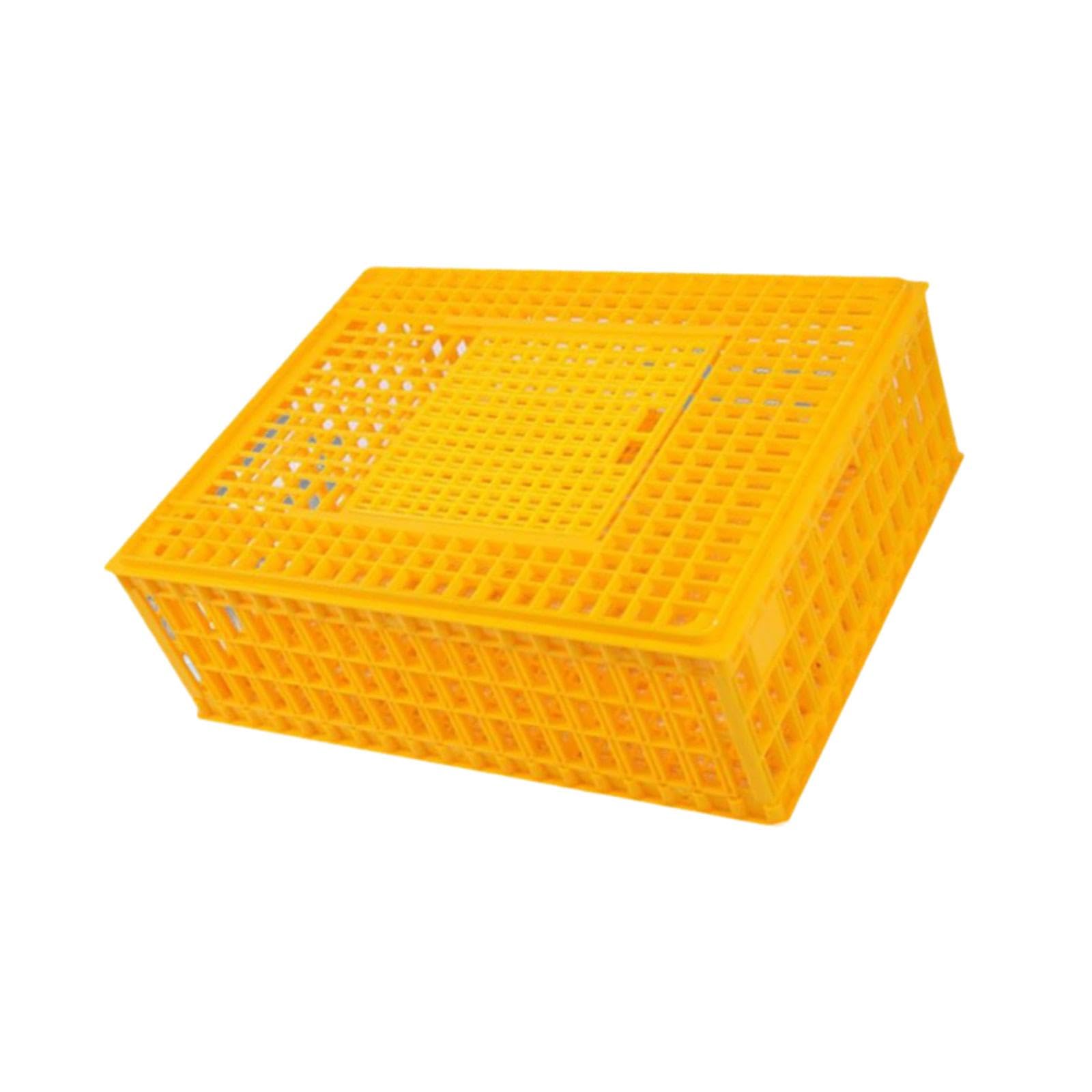 Jaula Apilable para El Transporte de Aves de Corral, Transportín para Pollos, Caja de Transporte para Hámsteres, Palomas Y Pavos, Amarillo