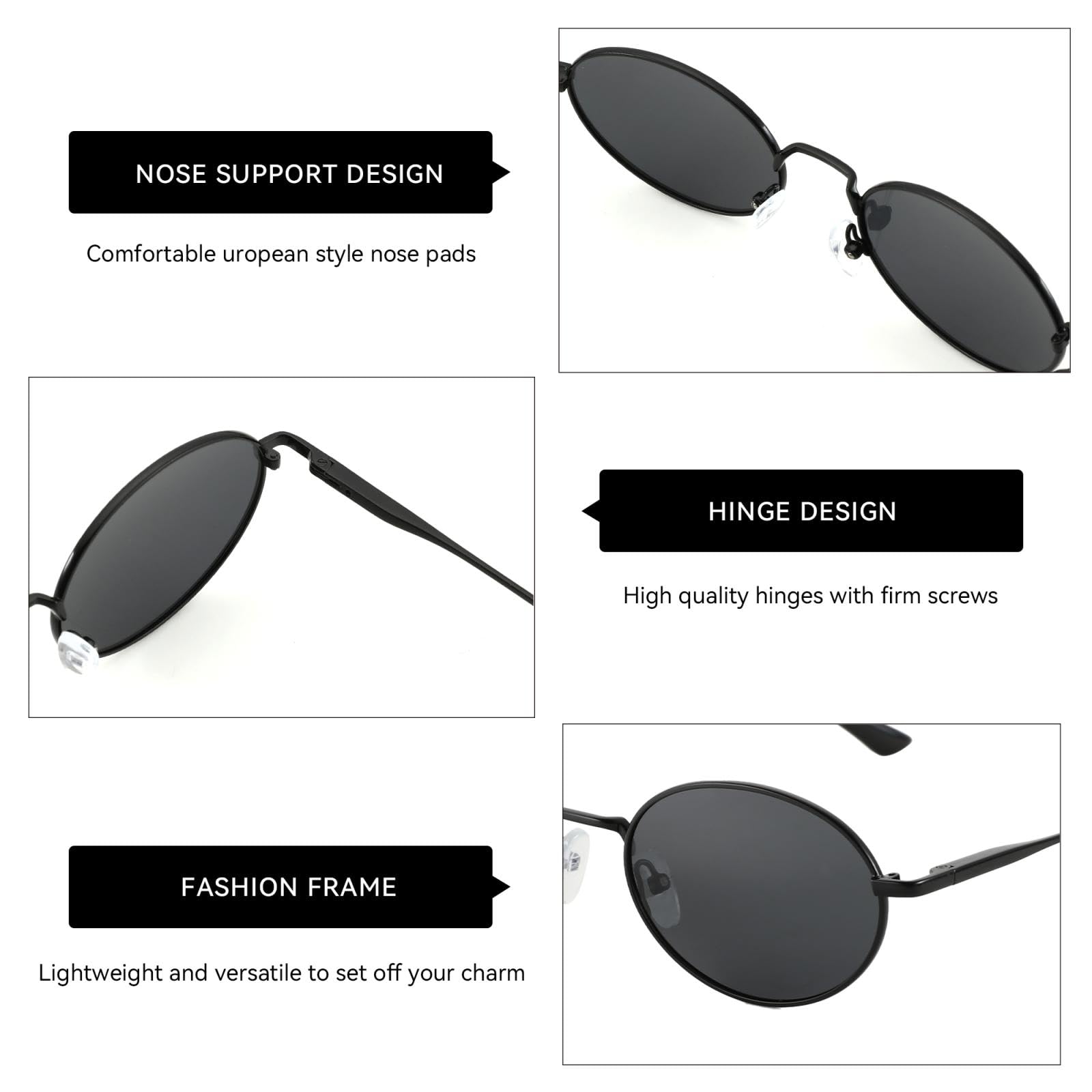 Ovale polarisierte Retro-Sonnenbrille für Damen und Herren, runde Sonnenbrillen