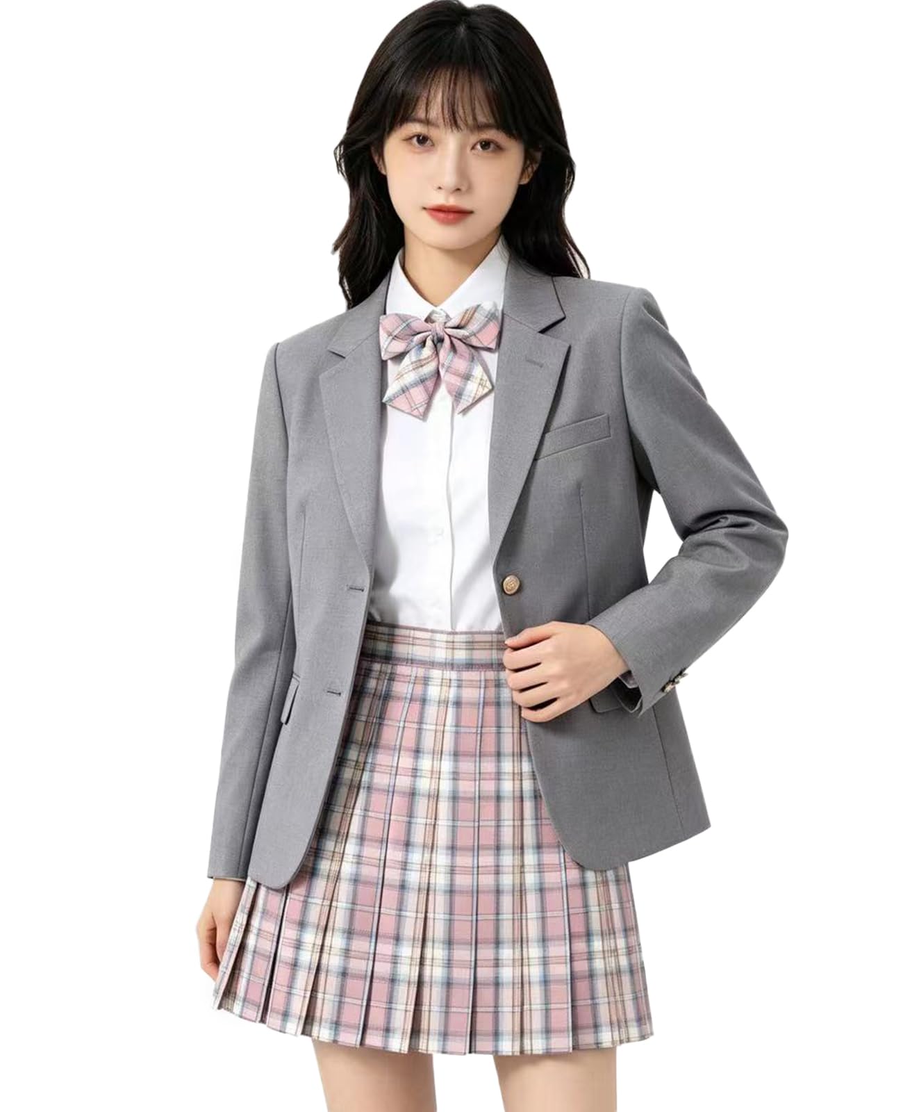 Amazon.co.jp: [QOOLYㅤ] 女子学生服 5点セット スーツ ジャケット