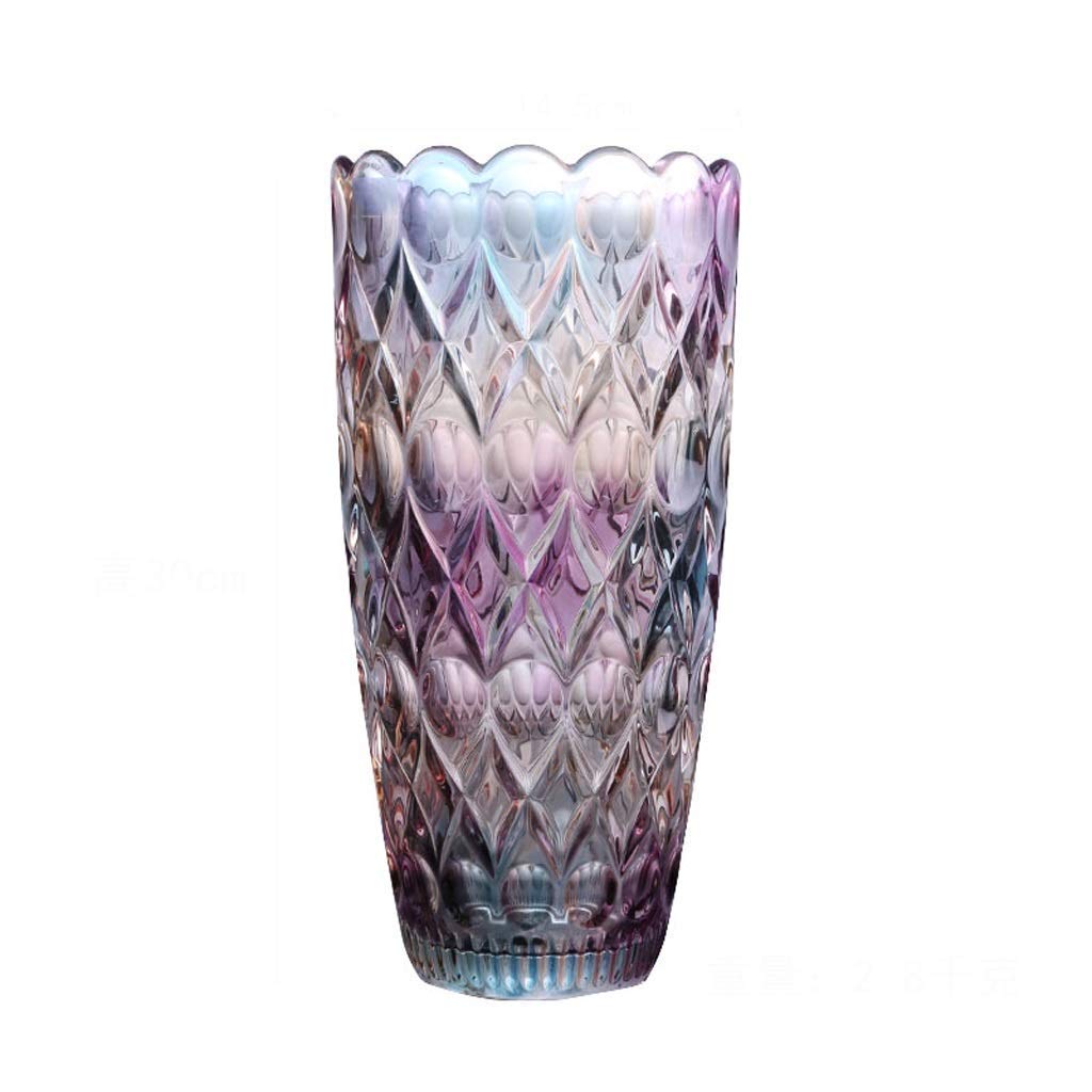 Vase decoration fleur en verre multicolore pour bouquet artificiel