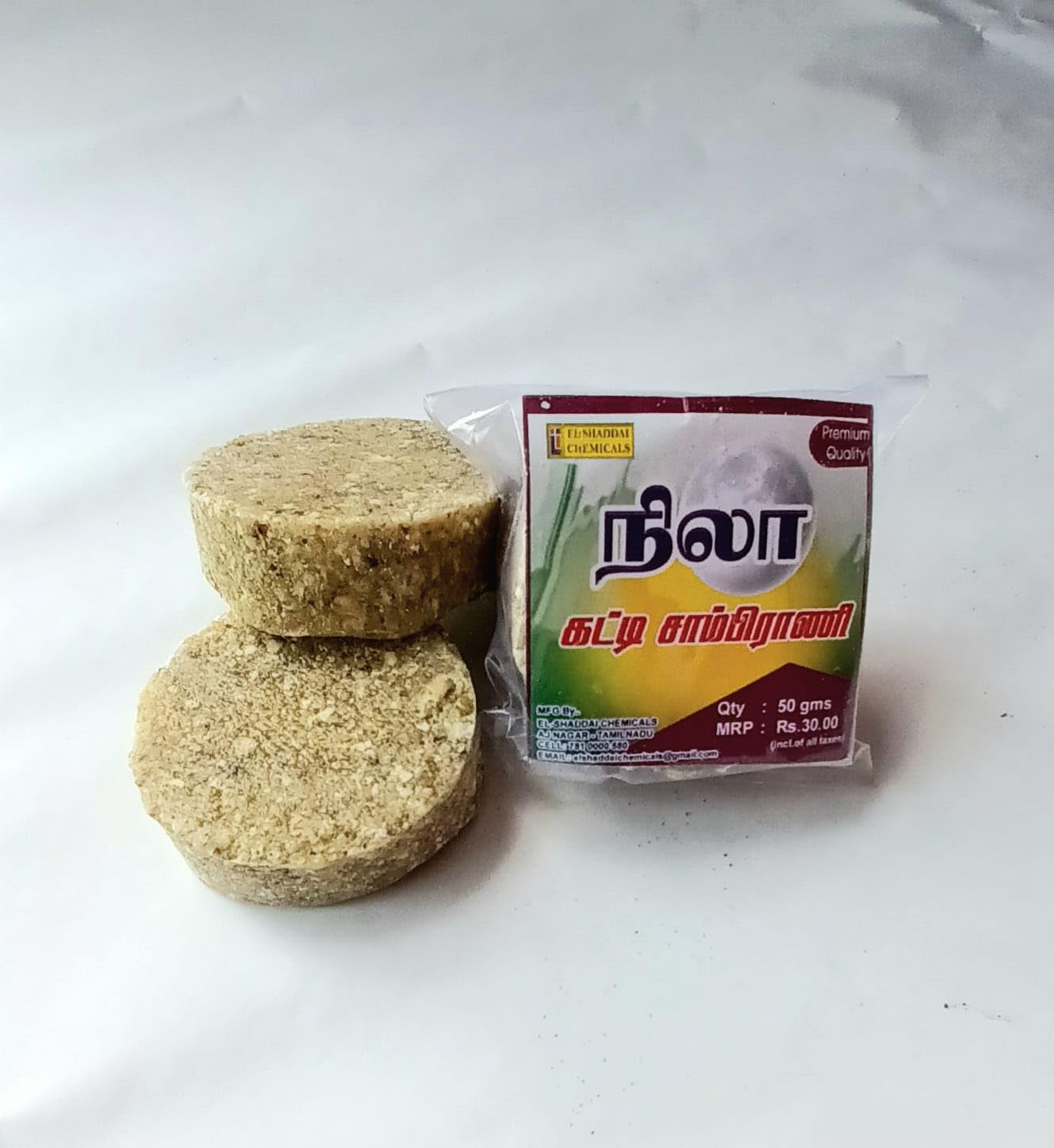EL-SHADDAI CHEMICALS Nilaa Katti Sambrani - 10 Packs of 100gm Each - Incense for Pooja, Homam, Hair Fragrance-picture-23