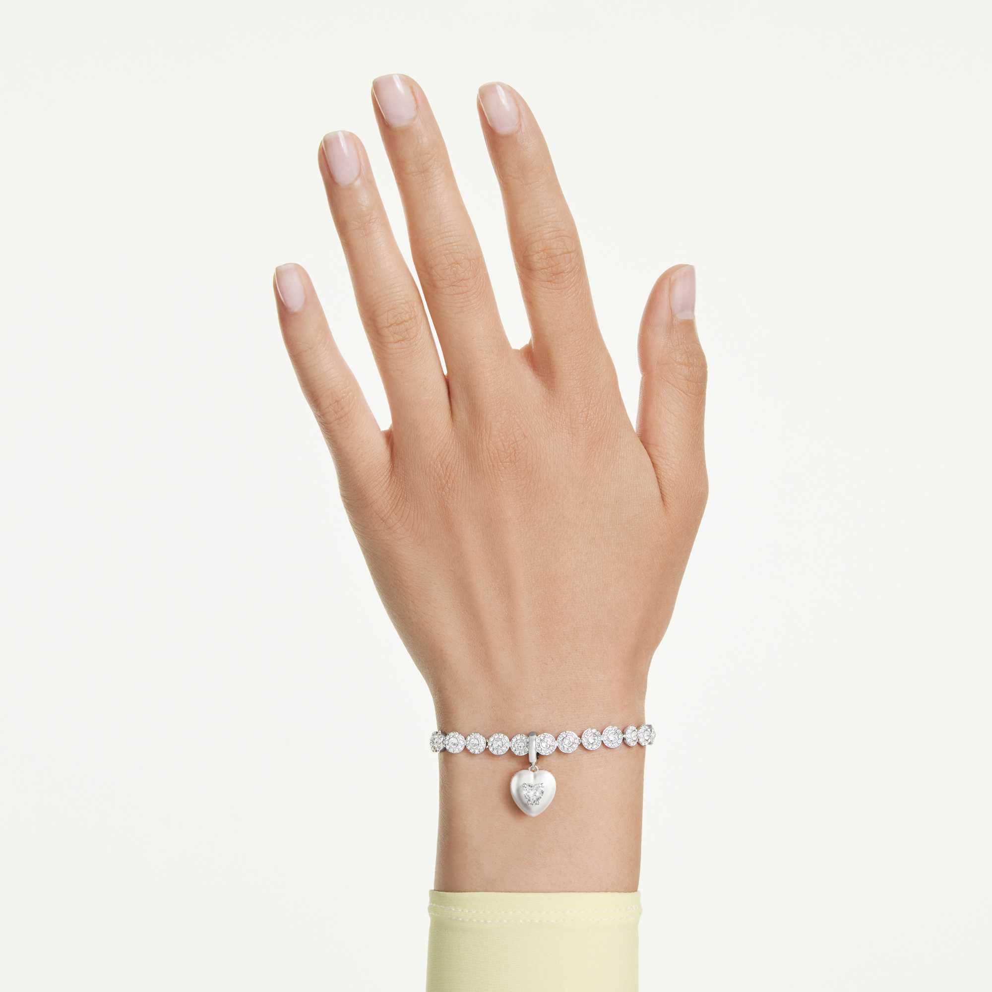 Swarovski Idyllia Collezione Bracciale rigido, Tagli misti, Cuore, Rosa, Finitura in metallo misto
