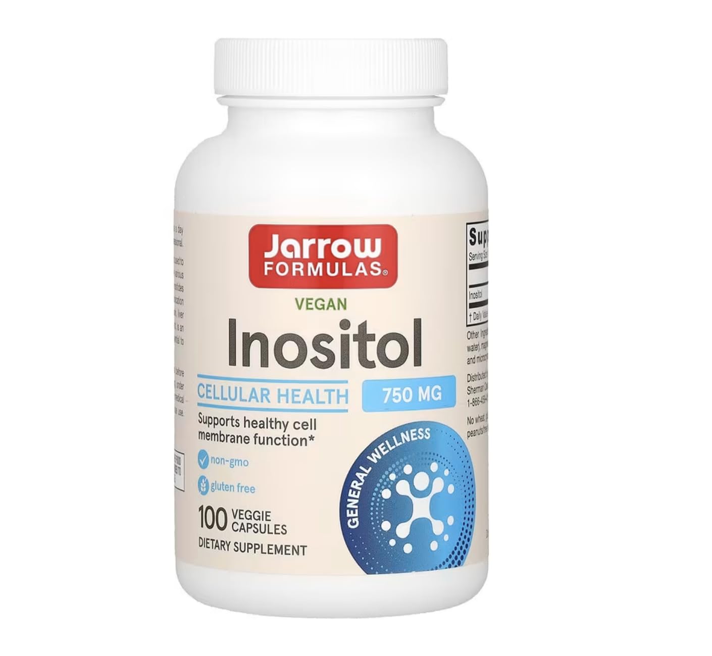 Jarrow Formulas Inositol Caps, Supports Liver Function, 750 Mg, Caps By Jarrow