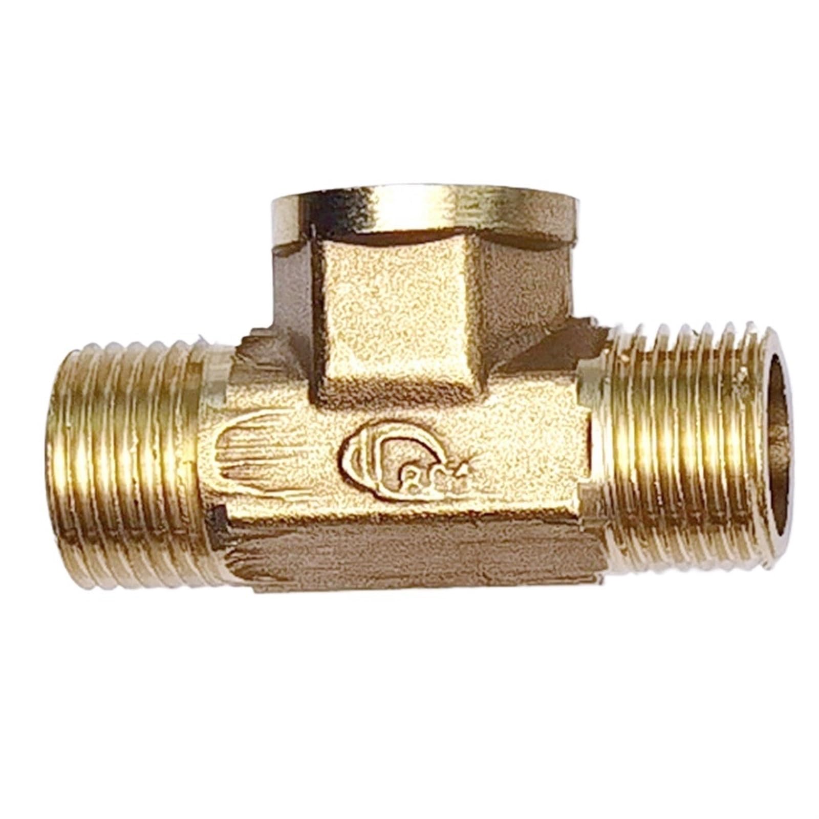 Conector en T de 3 vías Accesorio de tubería latón for plomería neumática, Rosca Macho/Hembra, 1/8", 1/4", 3/8", 1/2", BSP, Adaptador Cobre Tipo T for Agua, Aceite y Gas(Male-F-M,3/4")