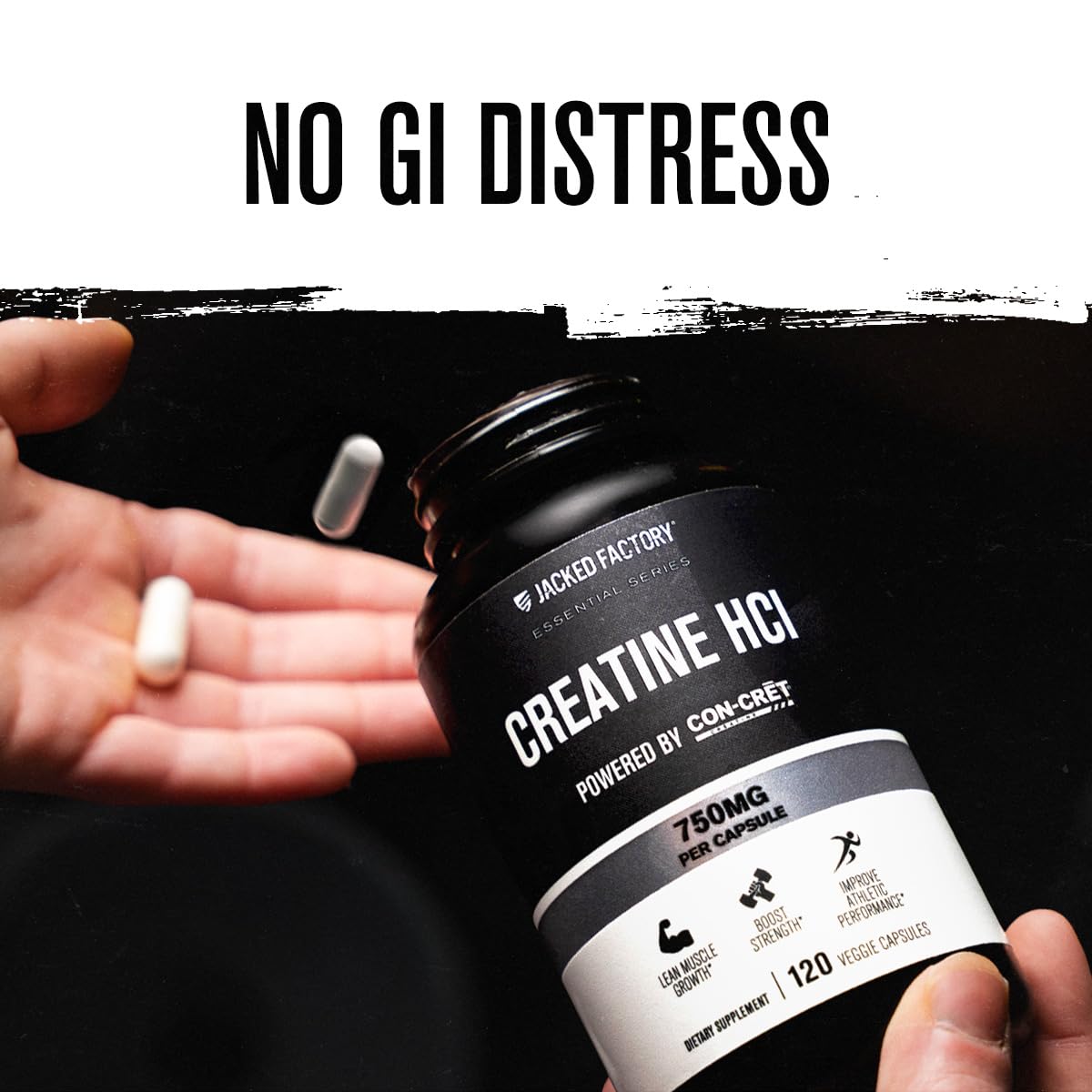 Jacked Factory Creatine HCl Capsules - CON CRET Creatine Pills 750mg - Lean Muscle Growth & Recovery, Boost Strength & Endurance, No Bloating or Cramps - 120 Capsules — Amazon image 4