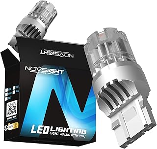 NOVSIGHT 2023 7443 7440 LED Bulb, 300% Bright 7440 Red Brake Light Bulb, 7444 7443LL W21W Stop Light, Error Free LED Flashing Brake Lights, Pack of 2