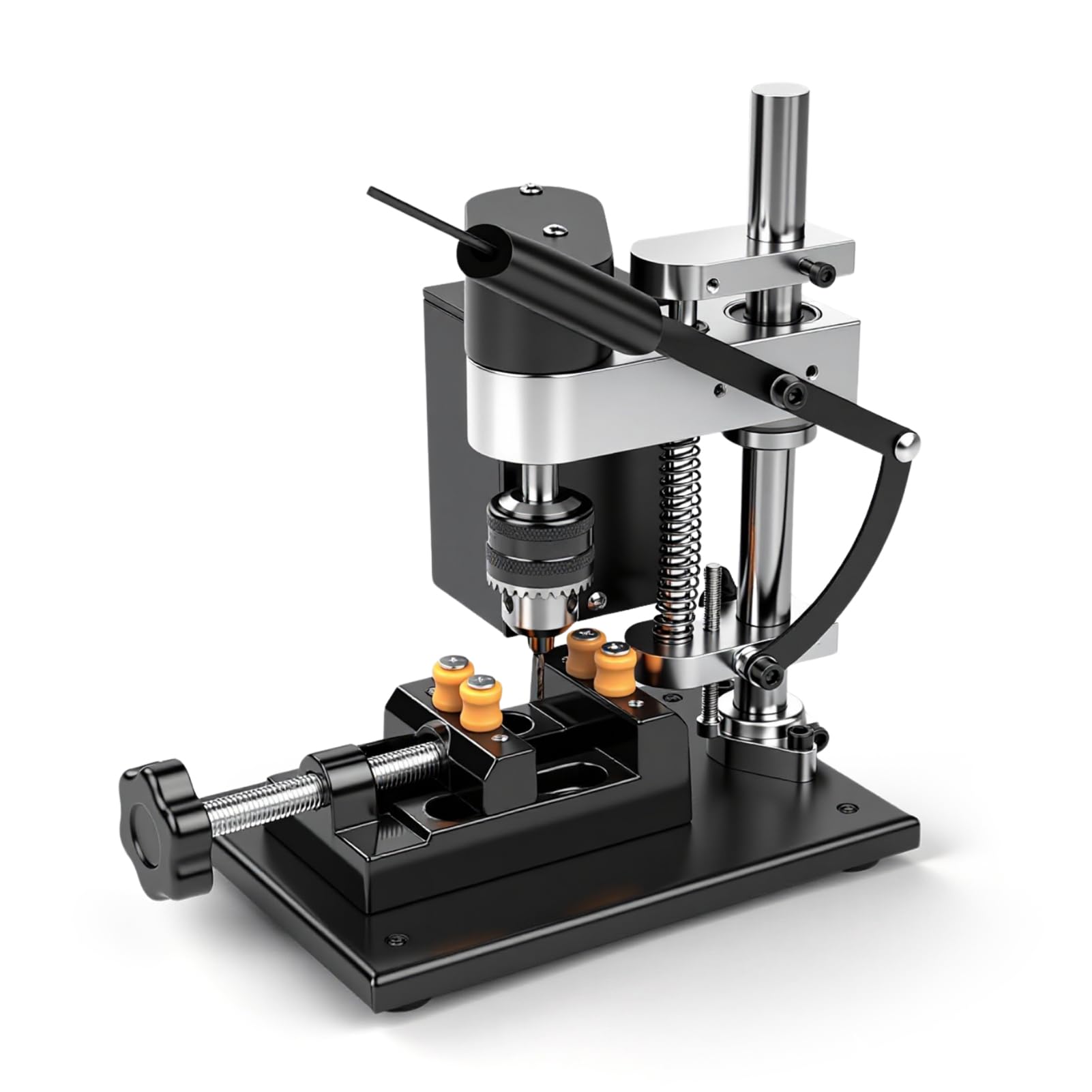 Mini Bench Drill, 200W Electric Column Drill Vertical Drills, 4000rpm 7 Speeds Mini Press Table Drill For Metal Direct Drilling, Wood, Height Adjustment 50mm