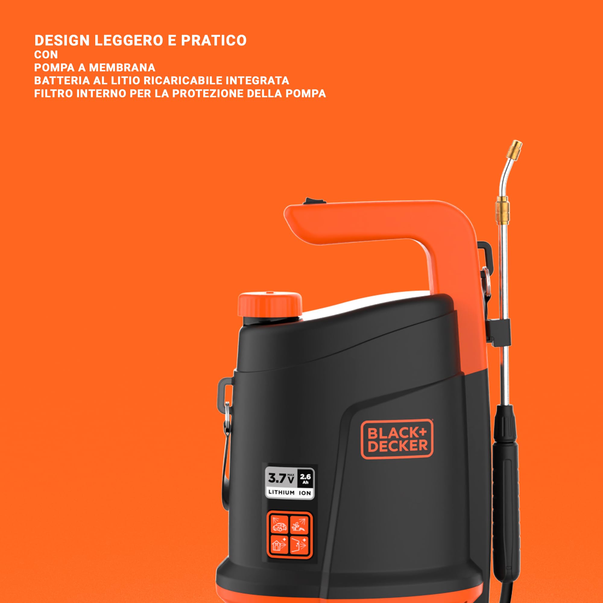 POMPA IRRORATRICE A BATTERIA 'BXSPBS05E' Lt 5-3,7 Vdc 2,6 Ah