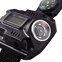 Vista 3 de Brújula de la antorcha LED táctico LED recargable al aire libre deporte reloj de pulsera