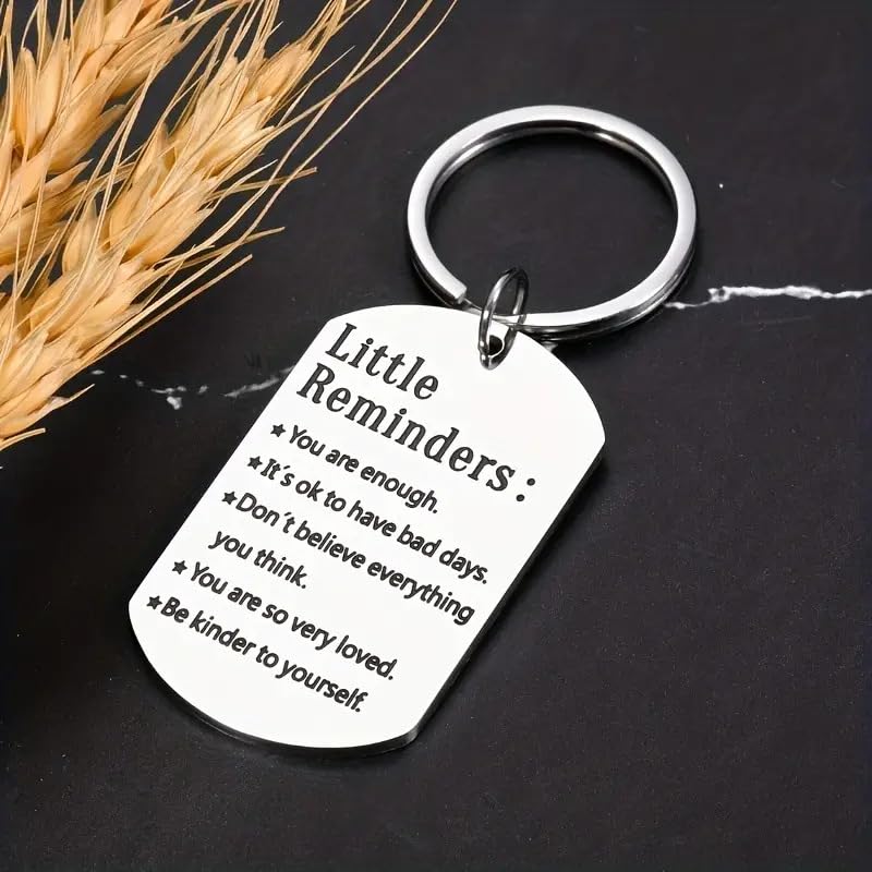 tenghong2021-Little-Reminders-Keychain-Gift-You-Are-Enough-Key-Daily-Love-Affirmation-Inspiration-Uplifting-Quotes-Self