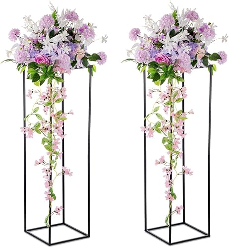 Soporte de pedestal negro para plantas, 2 piezas, soporte de metal para plantas, soporte de flores de 39.4 pulgadas de alto, soporte para flores, Soporte de pedestal negro para plantas, 2 piezas, soporte de metal para plantas, soporte de flores de 39.4 pulgadas de alto, soporte para flores,