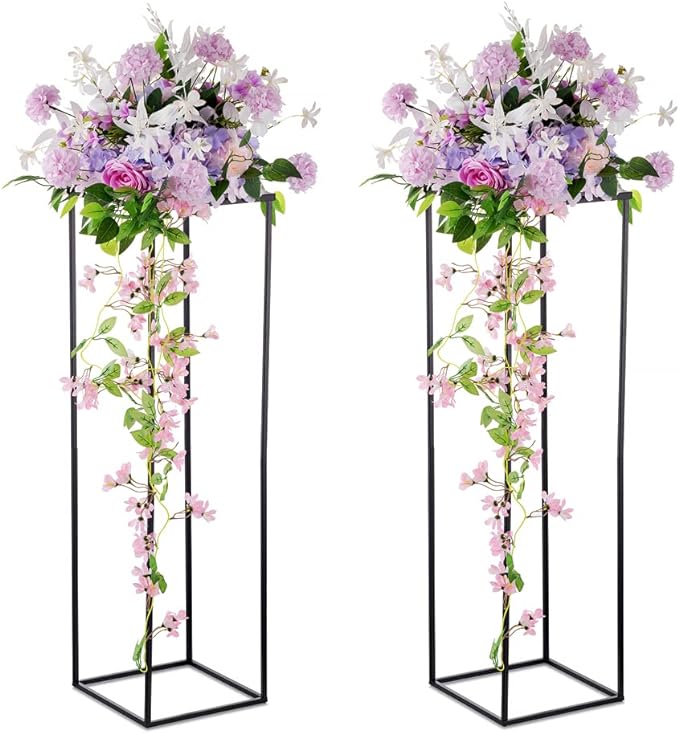 Black Plant Stand Pedestal Stand 2 Pcs Metal Plant Stand