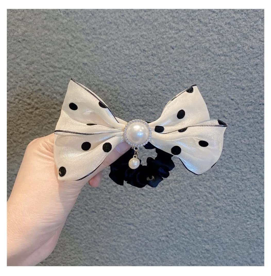 RUVOO Scrunchies per Capelli Elastici per Capelli Anello per Capelli con Nodo A Fiocco Testa A Pois Gioielli Testa per Capelli Corda per Capelli Anello per Capelli A Spirale Elastico per Capelli