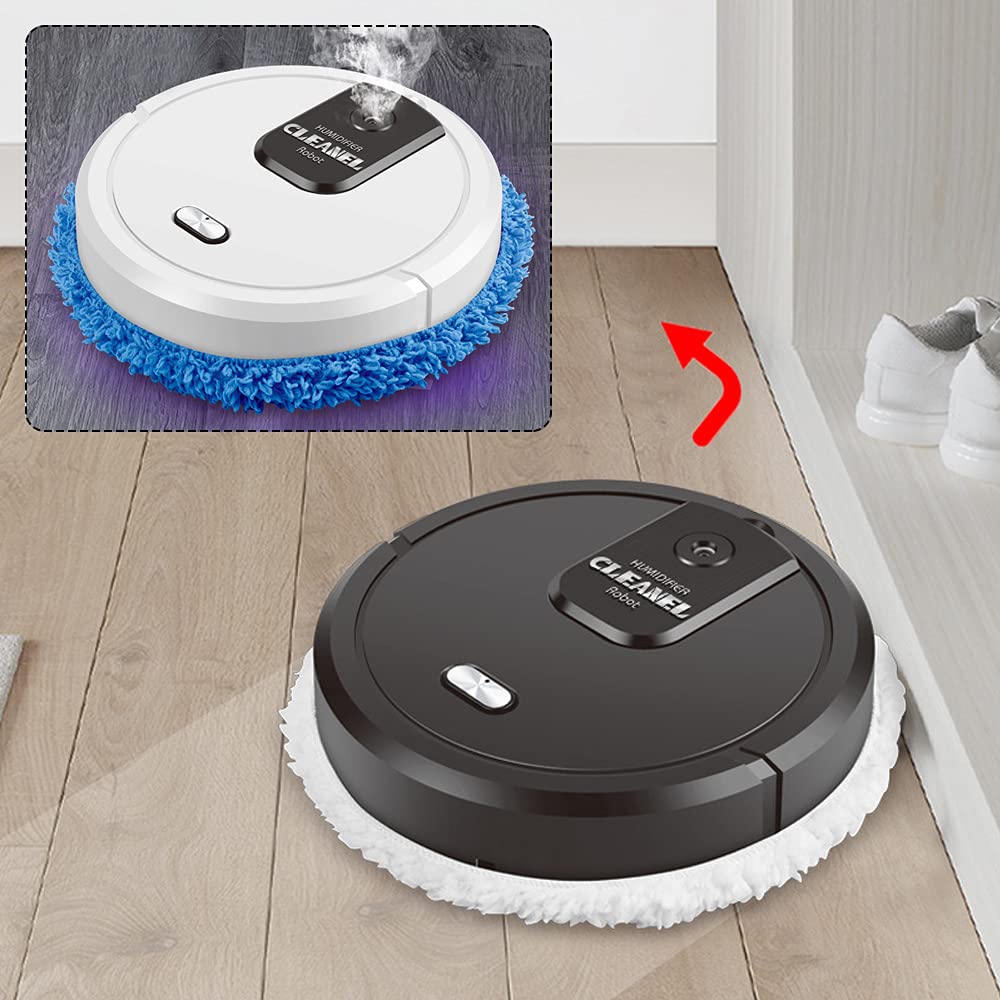 Robot Inteligente Limpiadora Smart Mop Limpieza Carga USB 3 en 1 Wipe Barredora Limpieza Automática Recargable Devoluciones (Blanco)