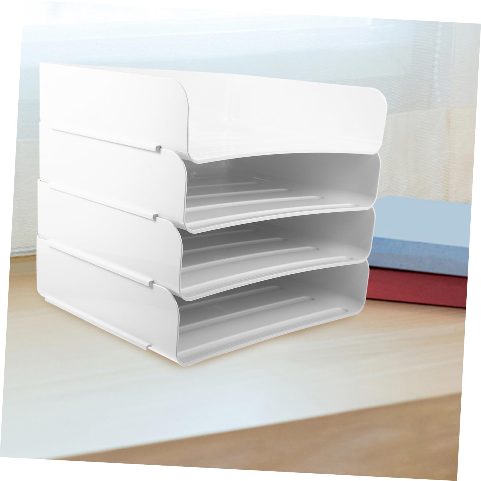 Operitacx Organizador De Escritorio Apilable Para Documentos Soporte De Papel Para Oficina Estante De Almacenamiento De Papeles Diseño Moderno y Estable Para Mantener El Escritorio Ordenado