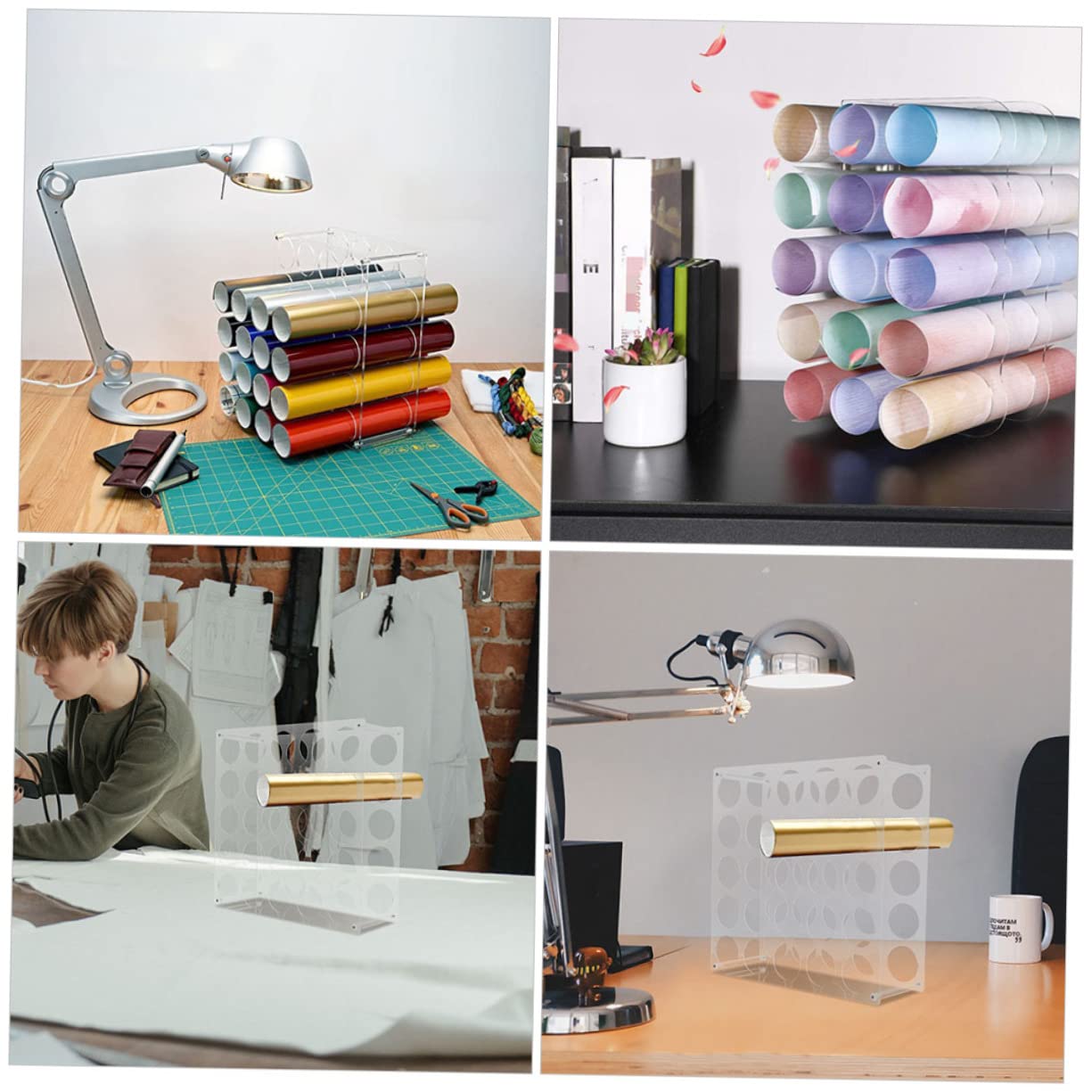jojofuny Porta Pezzi in Vinile in Acrilico Organizer Salvaspazio a 25 Fori per 25 Pezzi Protegge e Sistema per Studio e Fai da Te