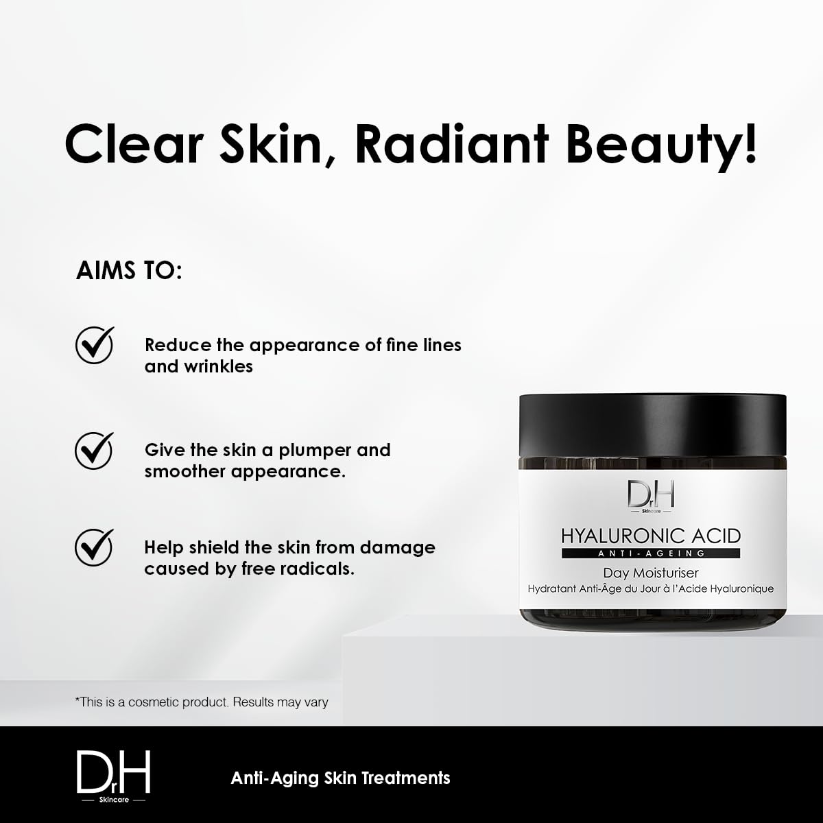Dr H Hyaluronic Acid Anti-Ageing Day Moisturiser 60ml, Collagen Radiance: Awaken to Ageless Beauty Every Morning - Image 4