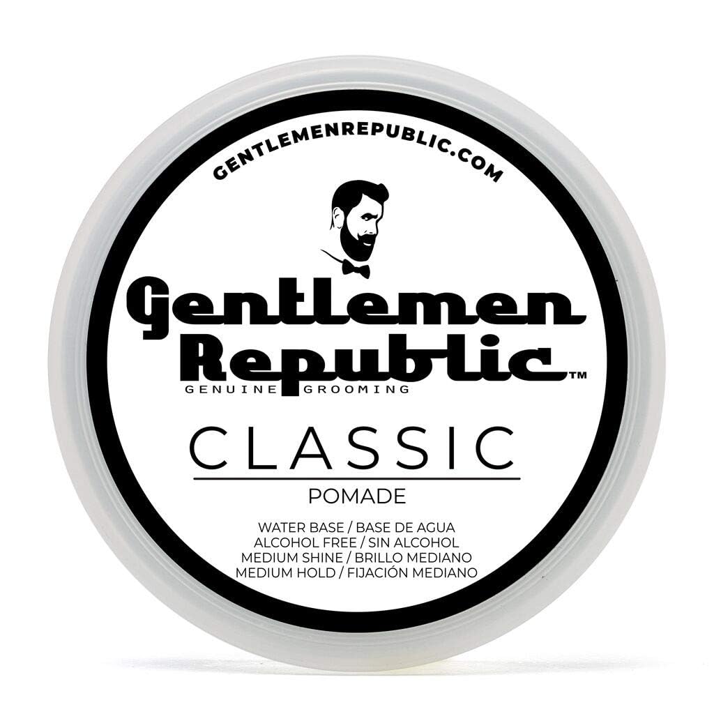 Gentlemen Republic Classic Pomade for Men - Water Based Pomade for Medium Hold & Shine, Premium Mens Hair Styling Products with No Beeswax - Ideal for