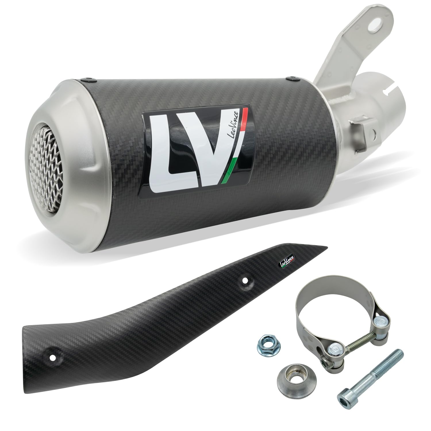 Endschalldämpfer LeoVince SLIP-ON SBK LV-10, Carbon, Edelstahl Kappe, mit Zulassung für Suzuki GSX-S 950/1000 / GT