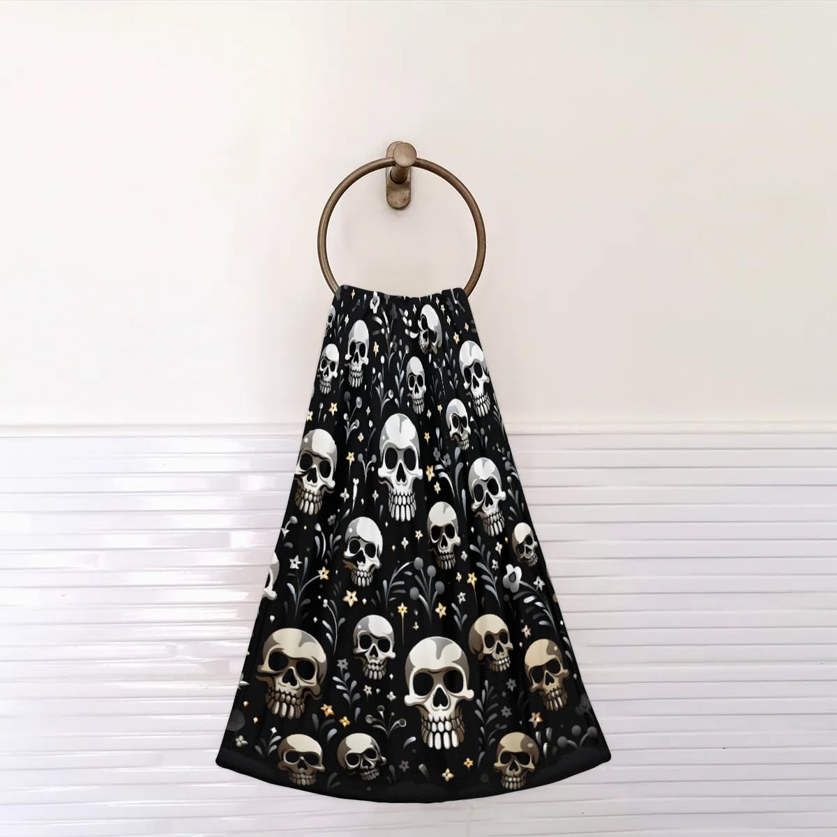 Amazon.com: Sabokido 2 Piece Halloween Skull Hand Towels Set White